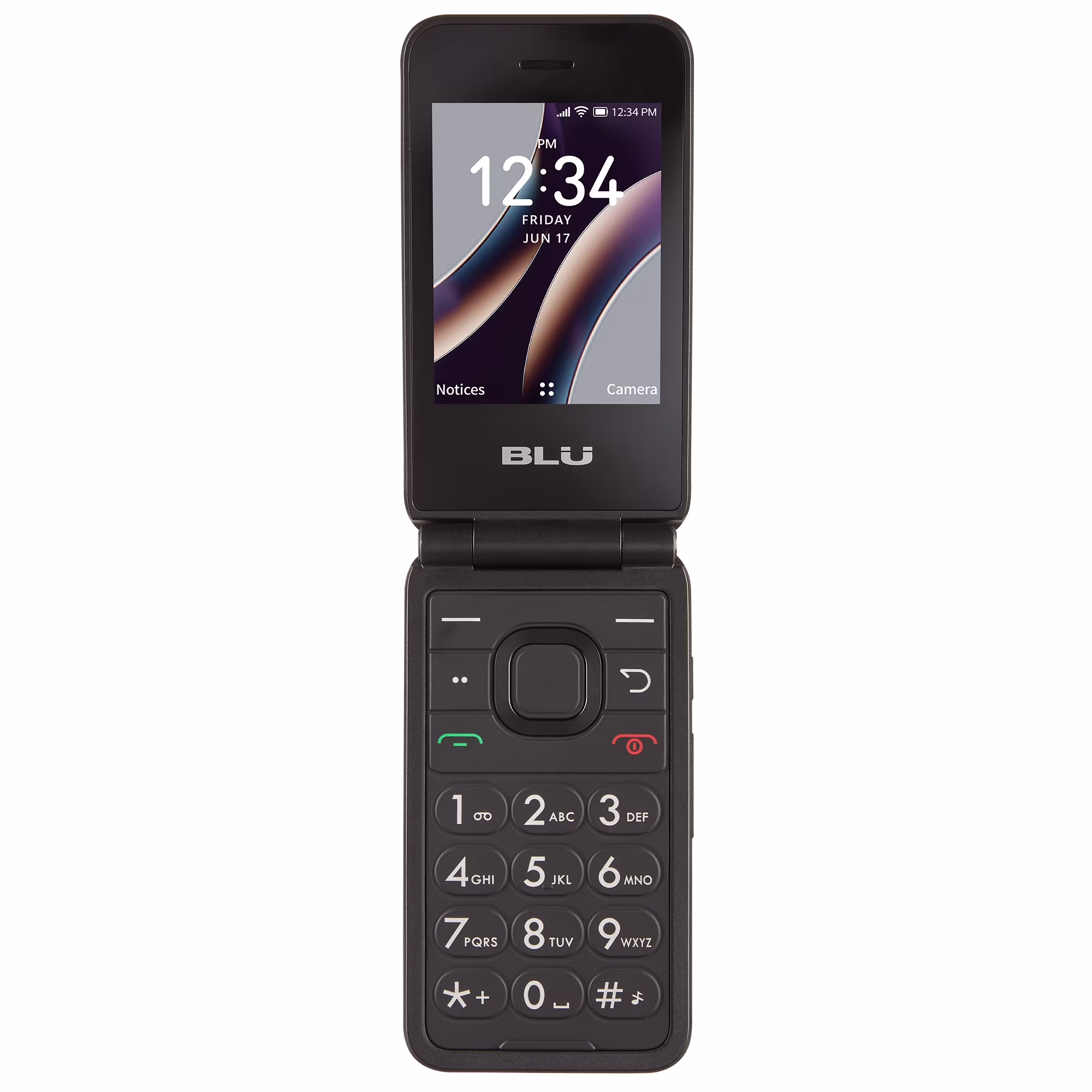 Straight Talk BLU Teléfono Plegable Flexible, 8GB, 4G, Negro - Teléfono Básico Prepago [Bloqueado para Straight Talk]
