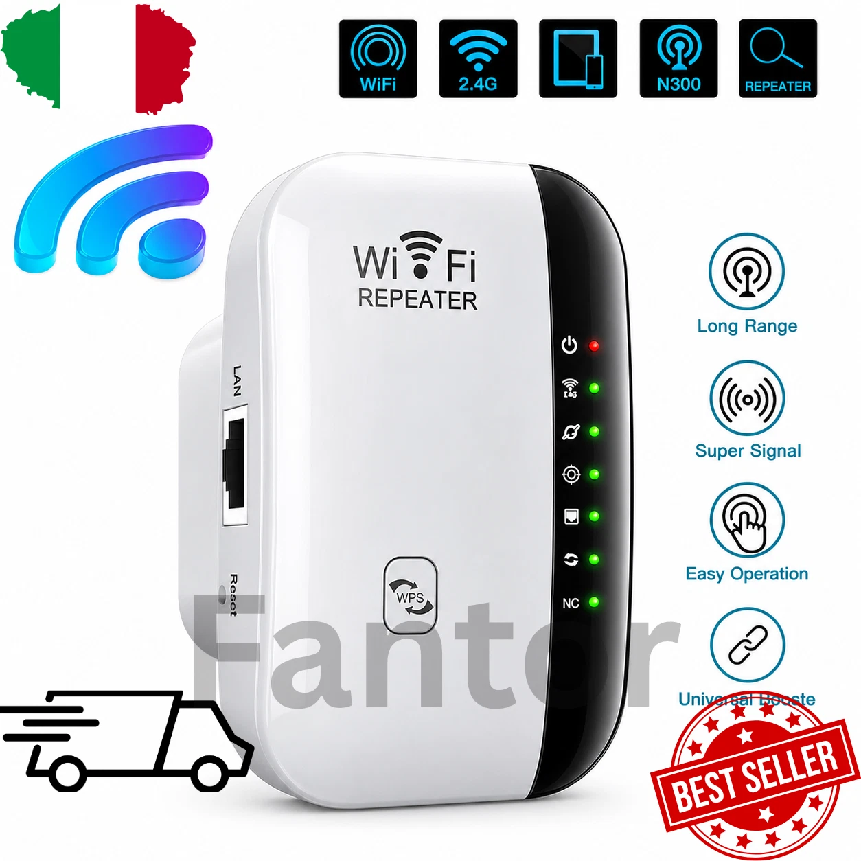 300Mbps 2.4GHz Wireless WiFi Repeater Range Extender Signal Amplifier