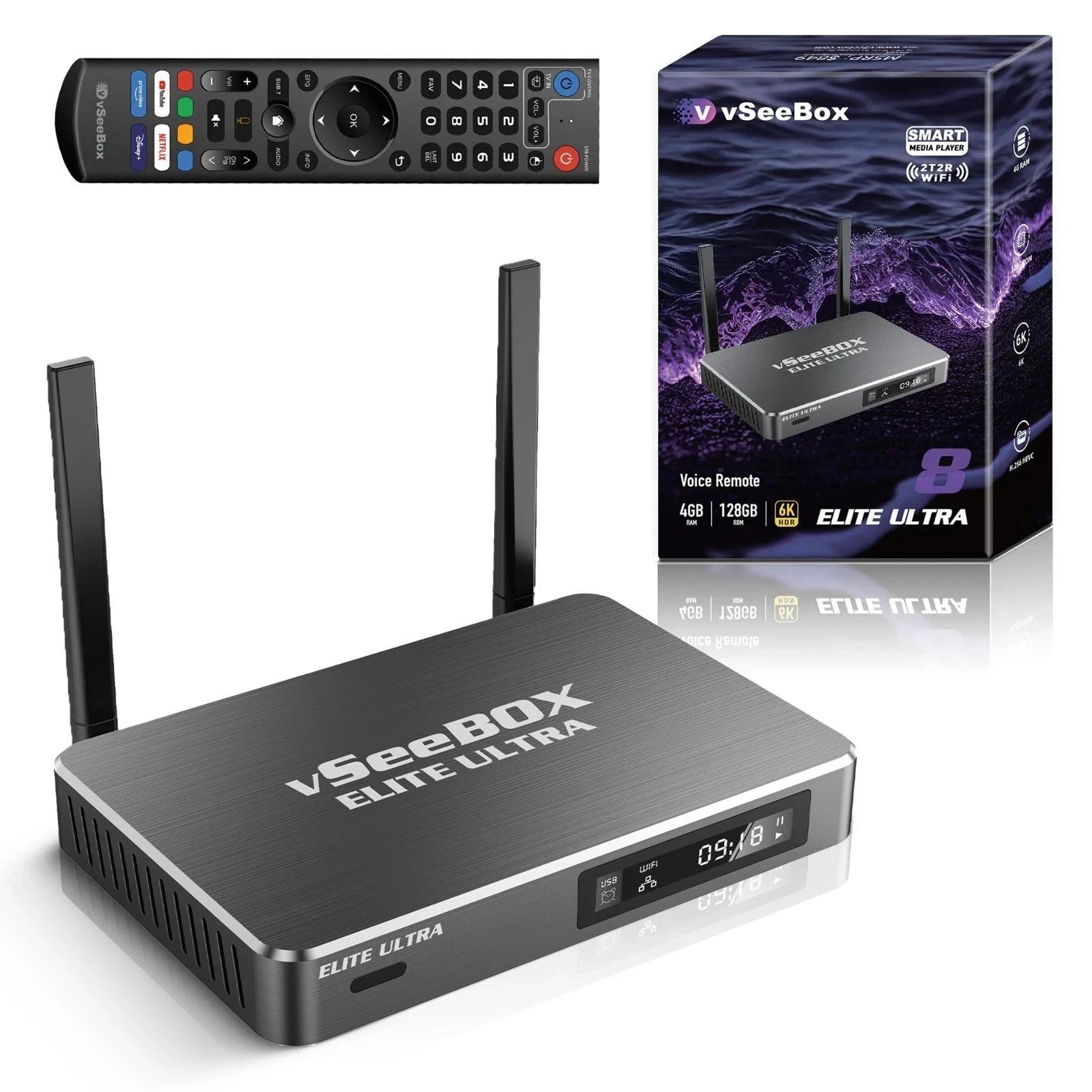 VSeeBox Elite Ultra 4GB/128GB Media Player WiFi 6 Free Same-Day Shipping