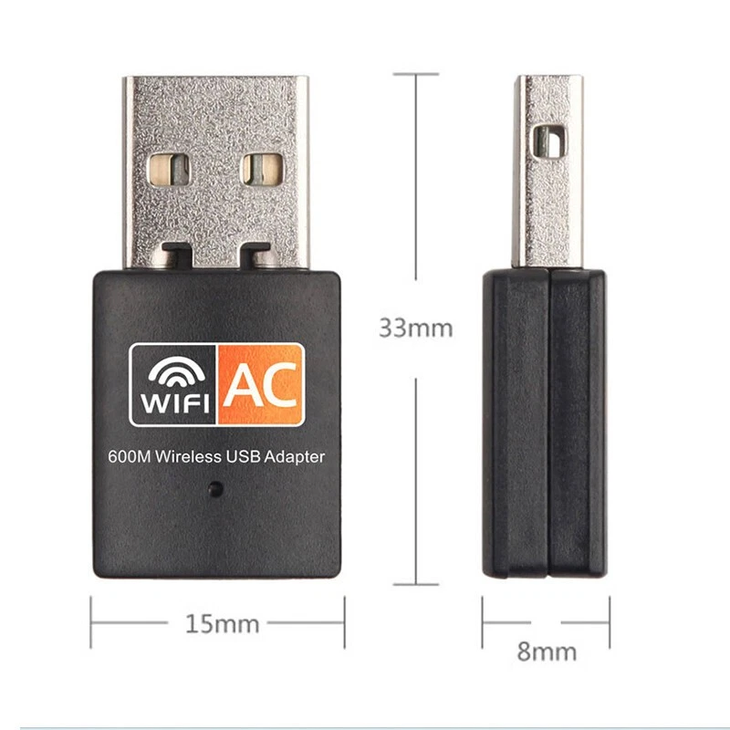 Mini Dual Band USB WiFi Wireless Adapter Network Card 2.4/5GHz 802.11 AC 600Mbps